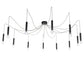Meyda Lighting Castiliolite 219179 120" 12-Light Solar Black Pendant Light