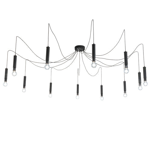 Meyda Lighting Castiliolite 219179 120" 12-Light Solar Black Pendant Light
