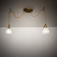Meyda Lighting Castiliolite 60" 2-Light Matte Buttered Brass Bungalow Alabaster Pendant Light With White Alabaster Shade Glass