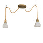 Meyda Lighting Castiliolite 60" 2-Light Matte Buttered Brass Bungalow Alabaster Pendant Light With White Alabaster Shade Glass