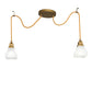Meyda Lighting Castiliolite 60" 2-Light Matte Buttered Brass Bungalow Alabaster Pendant Light With White Alabaster Shade Glass
