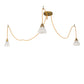 Meyda Lighting Castiliolite 60" 3-Light Matte Buttered Brass Bungalow Alabaster Pendant Light With White Alabaster Shade Glass
