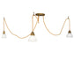 Meyda Lighting Castiliolite 60" 3-Light Matte Buttered Brass Bungalow Alabaster Pendant Light With White Alabaster Shade Glass
