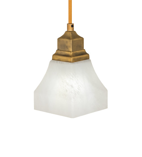 Meyda Lighting Castiliolite 60" 3-Light Matte Buttered Brass Bungalow Alabaster Pendant Light With White Alabaster Shade Glass