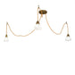 Meyda Lighting Castiliolite 60" 3-Light Matte Buttered Brass Bungalow Alabaster Pendant Light With White Alabaster Shade Glass