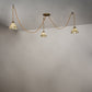 Meyda Lighting Castiliolite 60" 3-Light Matte Buttered Brass Pendant Light With Green & Ivory Willow Jadestone Shade