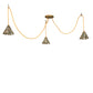 Meyda Lighting Castiliolite 60" 3-Light Matte Buttered Brass Pendant Light With Green & Ivory Willow Jadestone Shade