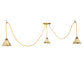 Meyda Lighting Castiliolite 60" 3-Light Matte Buttered Brass Pendant Light With Green & Ivory Willow Jadestone Shade