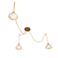 Meyda Lighting Castiliolite 60" 3-Light Matte Buttered Brass Pendant Light With Green & Ivory Willow Jadestone Shade