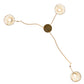 Meyda Lighting Castiliolite 60" 3-Light Matte Buttered Brass Pendant Light With Green & Ivory Willow Jadestone Shade
