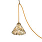 Meyda Lighting Castiliolite 60" 3-Light Matte Buttered Brass Pendant Light With Green & Ivory Willow Jadestone Shade