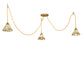Meyda Lighting Castiliolite 60" 3-Light Matte Buttered Brass Pendant Light With Green & Ivory Willow Jadestone Shade