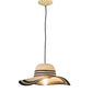 Meyda Lighting Castiliolite Cappelli 18" White Pendant Light With Beige & Black Hat Shade