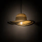 Meyda Lighting Castiliolite Cappelli 18" White Pendant Light With Beige & Black Hat Shade