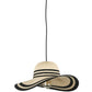 Meyda Lighting Castiliolite Cappelli 18" White Pendant Light With Beige & Black Hat Shade