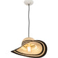 Meyda Lighting Castiliolite Cappelli 18" White Pendant Light With Beige & Black Hat Shade