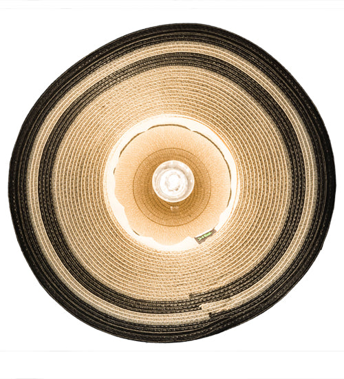 Meyda Lighting Castiliolite Cappelli 18" White Pendant Light With Beige & Black Hat Shade