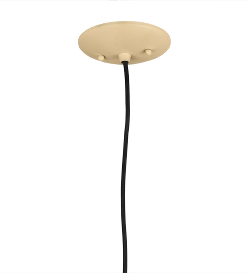 Meyda Lighting Castiliolite Cappelli 18" White Pendant Light With Beige & Black Hat Shade