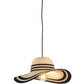 Meyda Lighting Castiliolite Cappelli 18" White Pendant Light With Beige & Black Hat Shade