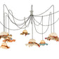 Meyda Lighting Castiliolite Cappelli 36-450" 12-Light White Pendant Light With Multi-Colored Straw Hat Shade