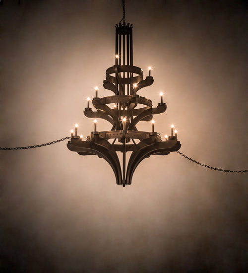 Meyda Lighting Castilla 196460 62" 21-Light 3-Tier Mahogany Bronze Chandelier
