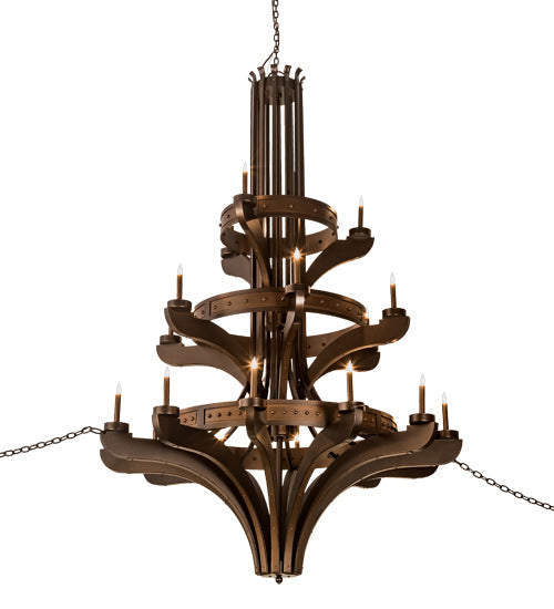 Meyda Lighting Castilla 196460 62" 21-Light 3-Tier Mahogany Bronze Chandelier