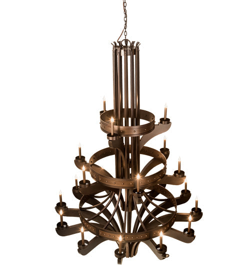 Meyda Lighting Castilla 196460 62" 21-Light 3-Tier Mahogany Bronze Chandelier