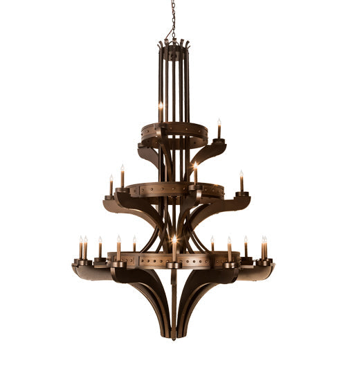 Meyda Lighting Castilla 196460 62" 21-Light 3-Tier Mahogany Bronze Chandelier