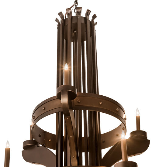 Meyda Lighting Castilla 196460 62" 21-Light 3-Tier Mahogany Bronze Chandelier