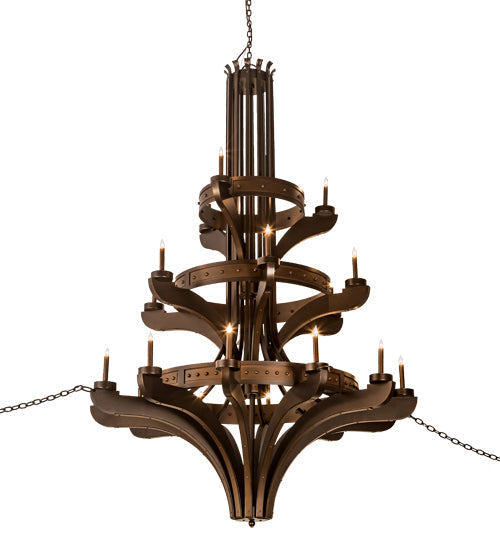 Meyda Lighting Castilla 196460 62" 21-Light 3-Tier Mahogany Bronze Chandelier