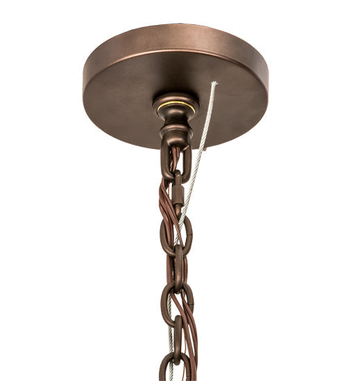 Meyda Lighting Castilla 48" 17-Light 3-Tier Mahogany Bronze Chandelier With Amber Faux Candlelight