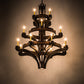 Meyda Lighting Castilla 48" 17-Light 3-Tier Mahogany Bronze Chandelier With Amber Faux Candlelight
