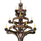 Meyda Lighting Castilla 48" 17-Light 3-Tier Mahogany Bronze Chandelier With Amber Faux Candlelight