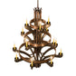 Meyda Lighting Castilla 48" 17-Light 3-Tier Mahogany Bronze Chandelier With Amber Faux Candlelight