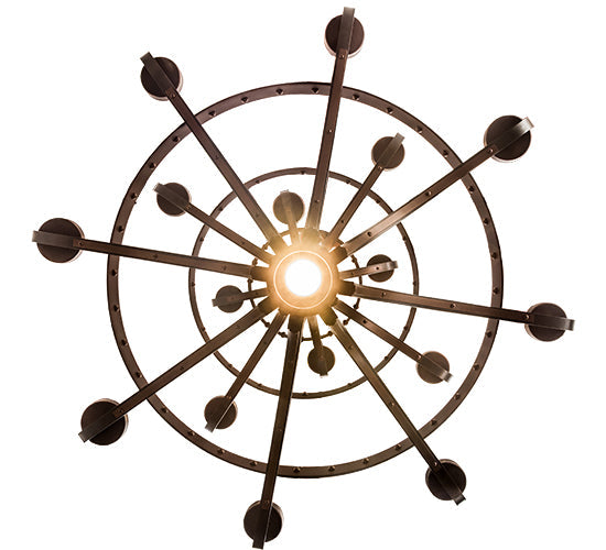 Meyda Lighting Castilla 48" 17-Light 3-Tier Mahogany Bronze Chandelier With Amber Faux Candlelight