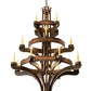 Meyda Lighting Castilla 48" 17-Light 3-Tier Mahogany Bronze Chandelier With Amber Faux Candlelight