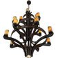 Meyda Lighting Castilla 48" 17-Light 3-Tier Mahogany Bronze Chandelier With Green & Brown Jadestone Shade