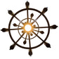 Meyda Lighting Castilla 48" 17-Light 3-Tier Mahogany Bronze Chandelier With Green & Brown Jadestone Shade