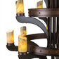 Meyda Lighting Castilla 48" 17-Light 3-Tier Mahogany Bronze Chandelier With Green & Brown Jadestone Shade