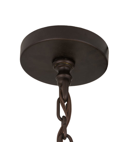 Meyda Lighting Castilla 48" 17-Light 3-Tier Mahogany Bronze Chandelier With Green & Brown Jadestone Shade