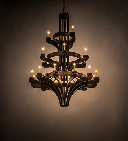 Meyda Lighting Castilla 62" 21-Light 3-Tier Mahogany Bronze Chandelier