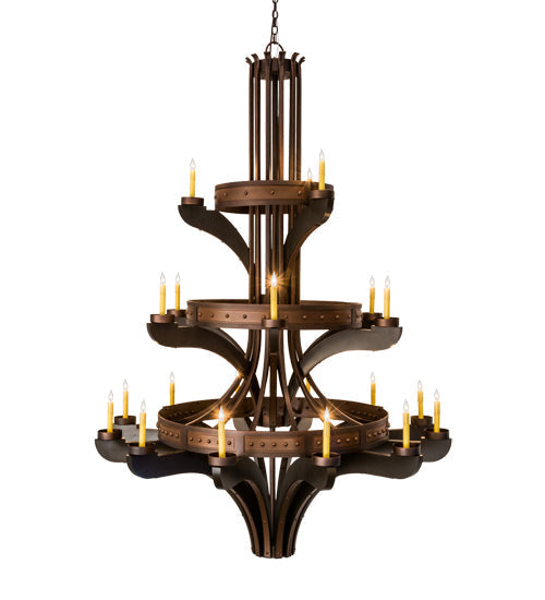 Meyda Lighting Castilla 62" 21-Light 3-Tier Mahogany Bronze Chandelier