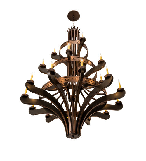Meyda Lighting Castilla 62" 21-Light 3-Tier Mahogany Bronze Chandelier