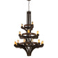 Meyda Lighting Castilla 62" 21-Light 3-Tier Mahogany Bronze Chandelier With Natural Jadestone Cylindres Shade