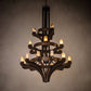Meyda Lighting Castilla 62" 21-Light 3-Tier Mahogany Bronze Chandelier With Natural Jadestone Cylindres Shade