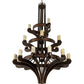Meyda Lighting Castilla 62" 21-Light 3-Tier Mahogany Bronze Chandelier With Natural Jadestone Cylindres Shade