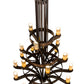 Meyda Lighting Castilla 62" 21-Light 3-Tier Mahogany Bronze Chandelier With Natural Jadestone Cylindres Shade