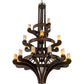 Meyda Lighting Castilla 62" 21-Light 3-Tier Mahogany Bronze Chandelier With Natural Jadestone Cylindres Shade