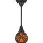 Meyda Lighting Castle 6" Craftsman Brown Butterfly Orb Mini Pendant Light With Amber Shade Glass