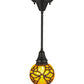 Meyda Lighting Castle 6" Craftsman Brown Butterfly Orb Mini Pendant Light With Amber Shade Glass